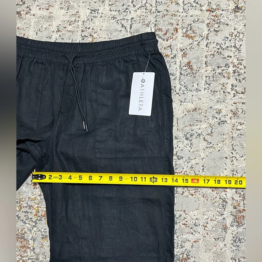 ATHLETA Retreat 100% Linen Wide Leg Pants size Large Petite - Picture 11 of 13